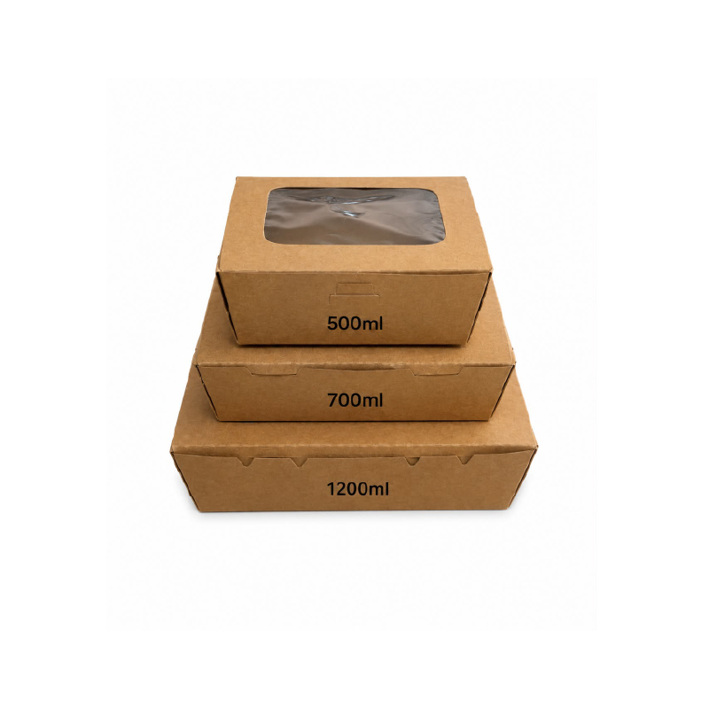 Kraft box with window - 1200ml -pack of 10 - Image 3